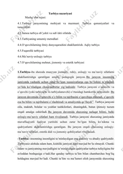 tarbiya nazariyasi — DOCX