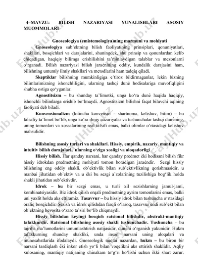 bilish nazariyasi yunalishlari asosiy muommolari — DOCX