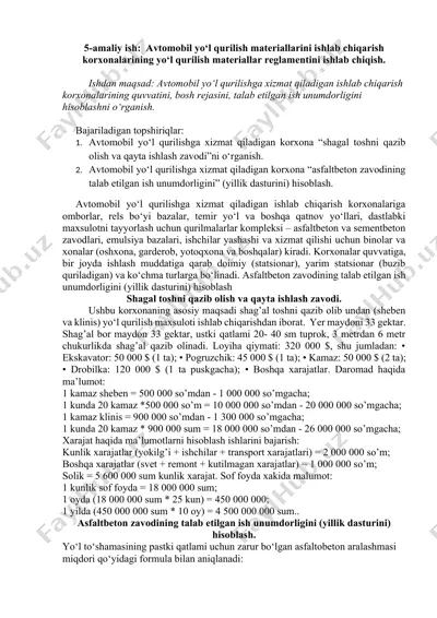 avtomobil yo‘l qurilish materiallarini ishlab chiqarish korxonalarining yo‘l qurilish materiallar reglamenti — DOCX