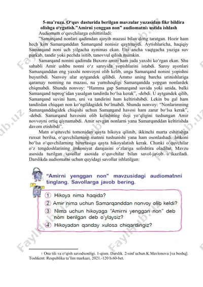 samarqand noni haqida maʼlumot — DOCX