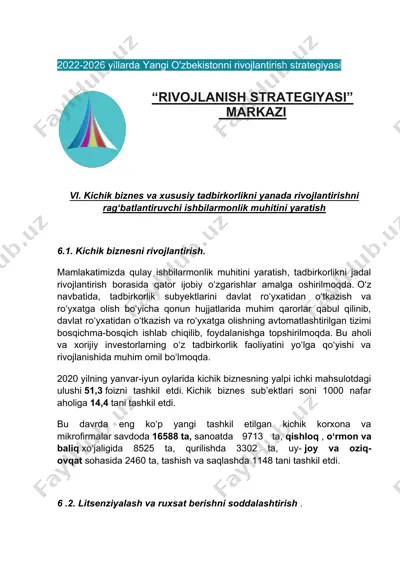 2022-2026 yillarda yangi o'zbekistonni rivojlantirish strategiyasi — DOCX