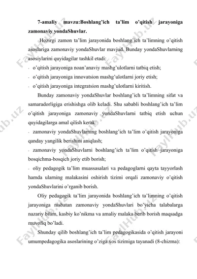 boshlang’ich ta’lim o’qitish jarayoniga zamonaviy yondashuvlar — DOCX