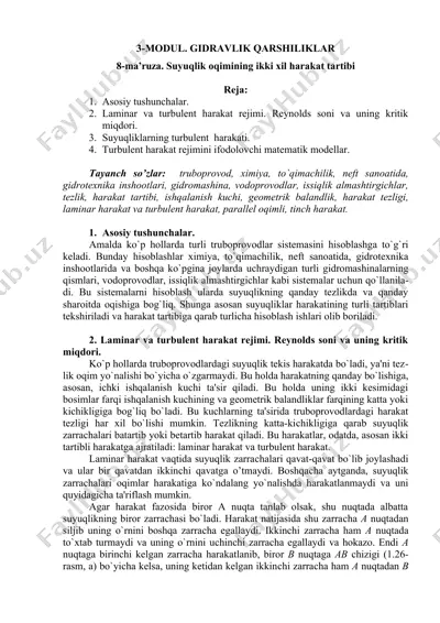 gidravlik qarshiliklar — DOCX