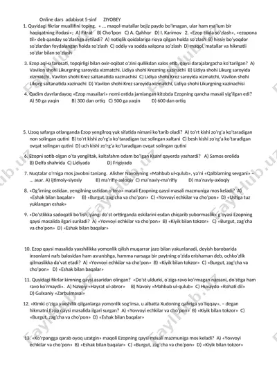 fikrlar muallifi to'plami — DOCX
