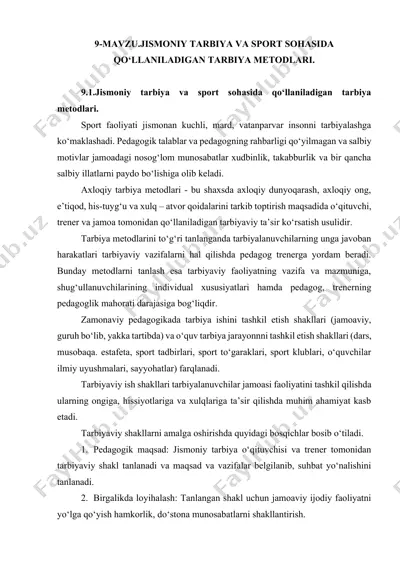 jismoniy tarbiya va sport sohasida qo‘llaniladigan tarbiya metodlari — DOCX