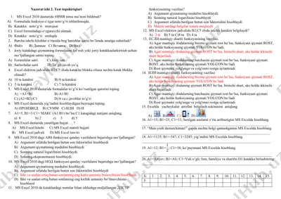 nazorat ishi 2. test topshiriqlari informatika — DOCX