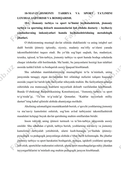 jismoniy tarbiya va sport ta’limini loyihalashtirish va boshqarish — DOCX