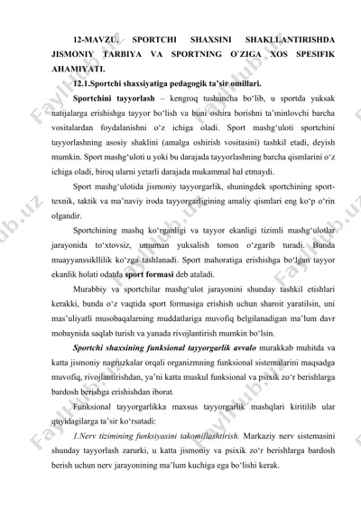 sportchi shaxsini shakllantirishda jismoniy tarbiya va sportning o‘ziga xos spesifik ahamiyati — DOCX