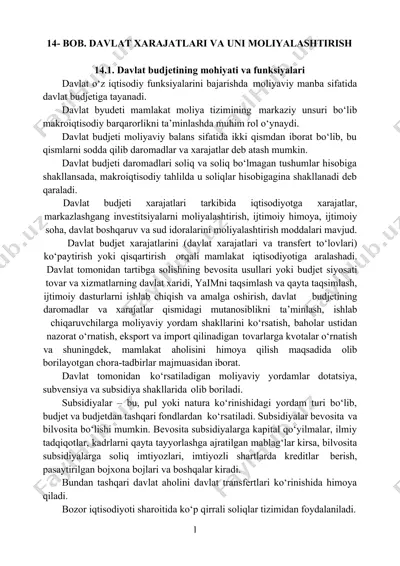 davlat budjetining mohiyati va funksiyalari — DOCX