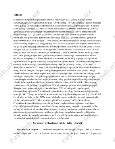 surxandaryo viloyati tabiiy iqlimi — DOCX