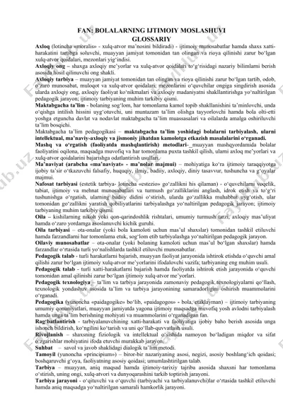 bolalarning ijtimoiy moslashuvi — DOCX