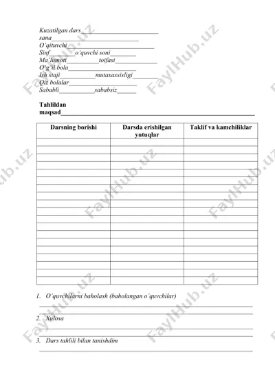 kuzatilgan dars — DOCX