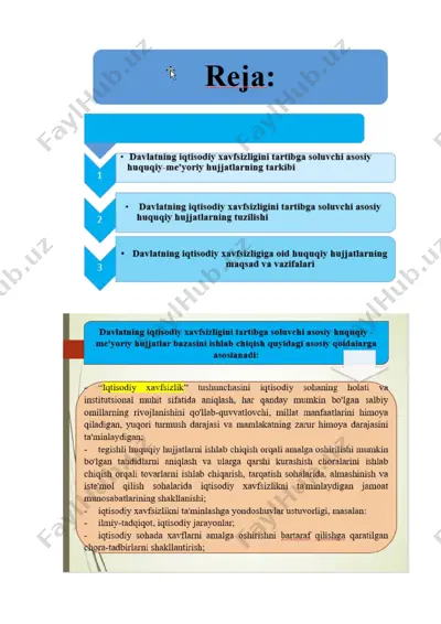 davlatning iqtisodiy xavfsizligi — DOCX