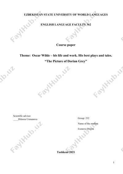 oscar wilde – his life and work — DOCX