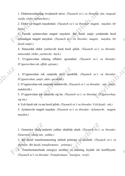 elektrotexnikaning rivojlanish tarixi — DOCX