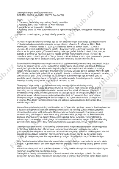 qadimgi yunoniston falsafasi — DOCX