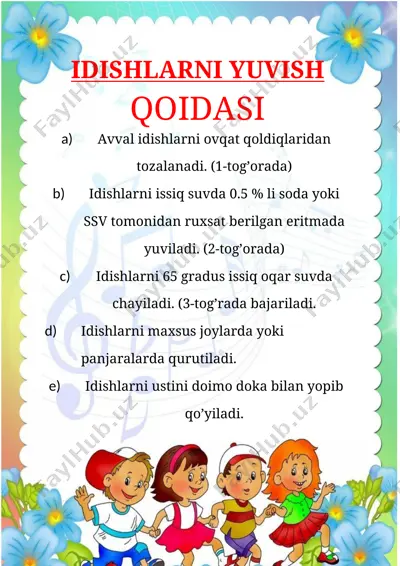 idishlarni yuvish qoidasi — DOCX