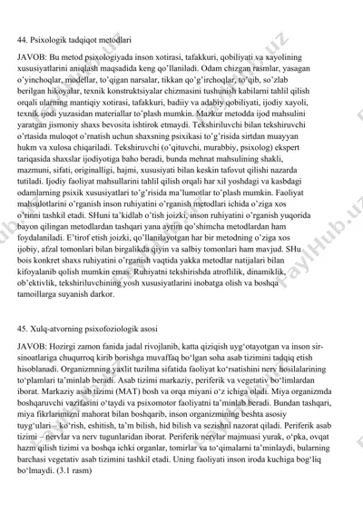psixologik tadqiqot metodlari — DOCX