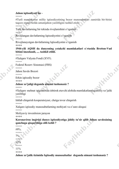 jahon iqtisodiyoti — DOCX