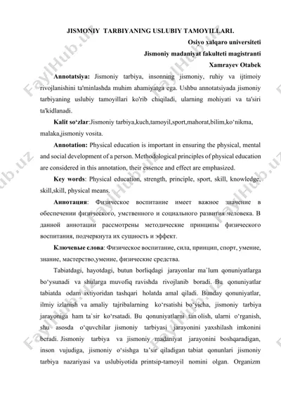 jismoniy tarbiyaning uslubiy tamoyillari — DOCX