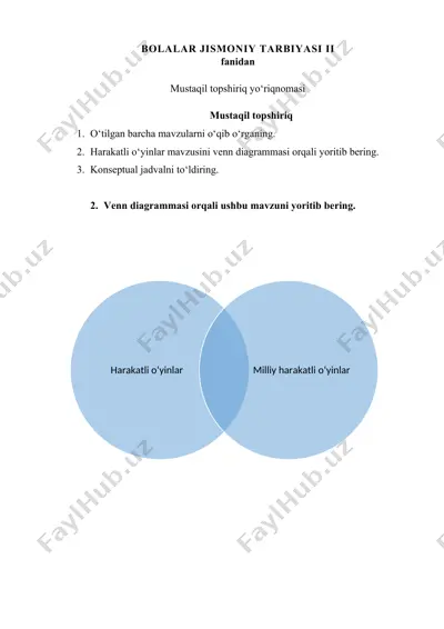bolalar jismoniy tarbiyasi ii — DOCX