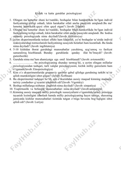 kichik  va kattangurh psixalogiyasi krassvord — DOCX