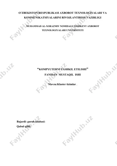 klaster tizimlar — DOCX