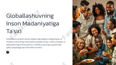 globallashuvning inson madaniyatiga ta'siri — PPTX