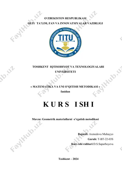 geometrik materiallarni o’rgatish metodikasi — DOCX