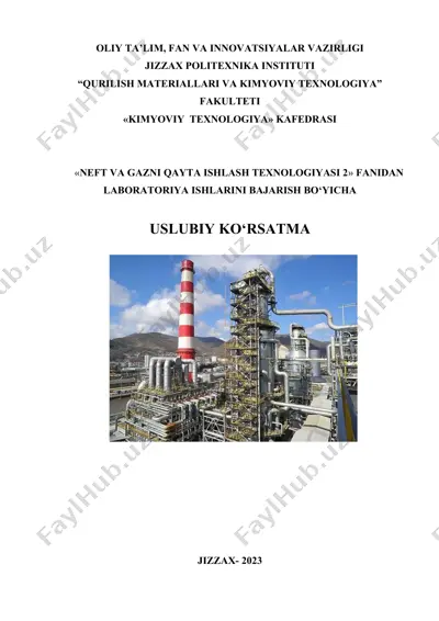 neft va gazni qayta ishlash texnologiyasi 2 — DOCX
