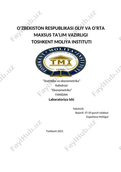 "labaratoriya ishi" vaqtli qator — DOCX