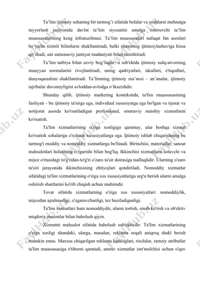 ta'lim muassasalari va ijtimoiy marketing — DOCX