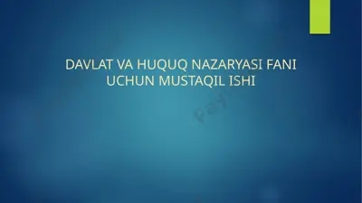huqhuquqning mohiyati haqidagi nazariyalar — PPTX