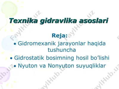 texnika gidravlika asoslari — PPT