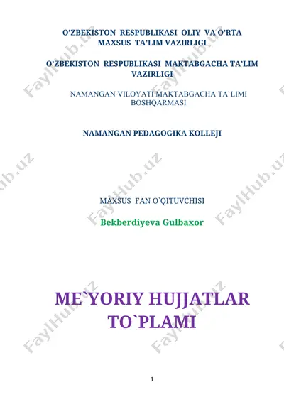 maktabgacha yoshdagi bollalar pisixalogiyasi — DOCX