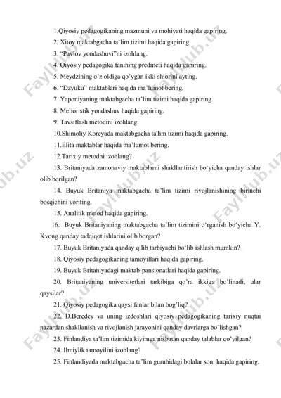 pedagogik fanlari haqida ma'ruzalar — DOCX