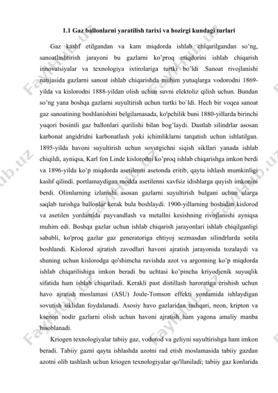 gaz ballonlarni yaratilish tarixi va hozirgi kundagi turlari — DOCX