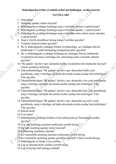 maktabgacha ta'limda nutqning o'qitish metodikasi — DOCX