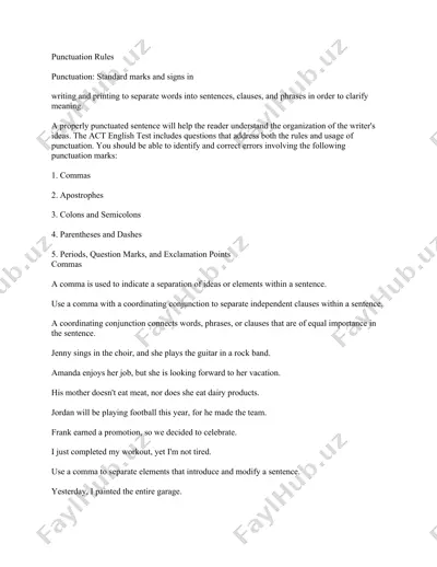 punctuation rules — DOCX