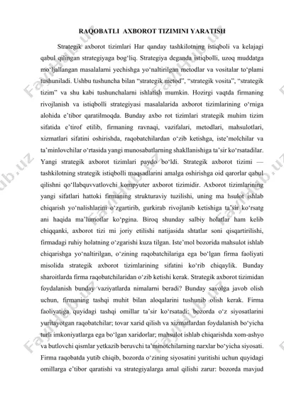 raqobatli axborot tizimini yaratish — DOCX