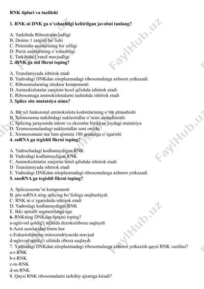 rnk tiplari va tuzilishi — DOCX