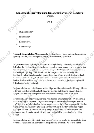 sanoatda chiqarilyotgan kondensatorlar — DOCX