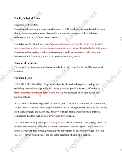 the psychological person — DOCX