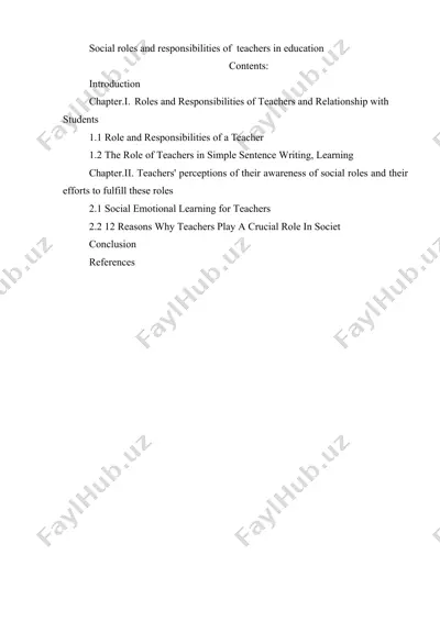 social roles and responsibilities of teachers in education — DOCX
