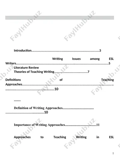 approaches to teaching writing in esl classrooms — DOCX