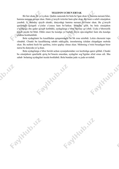 telefon uchun ertak — DOCX
