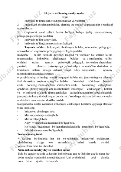 inklyuziv ta’limning amaliy asoslari — DOCX
