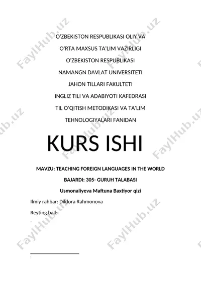 teaching foreign languages in the world — DOCX