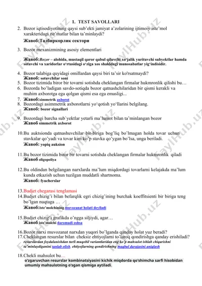 bozor iqtisodiyoti — DOCX