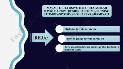 o’rta_osiyo_ilk_o’rta_asrlar_davri_harbiy_qo’shinlar_tuzilishining — PPTX